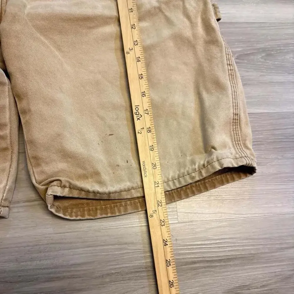 Dickies Duck Carpenter Utility Shorts Brown Canvas Workwear Size 38